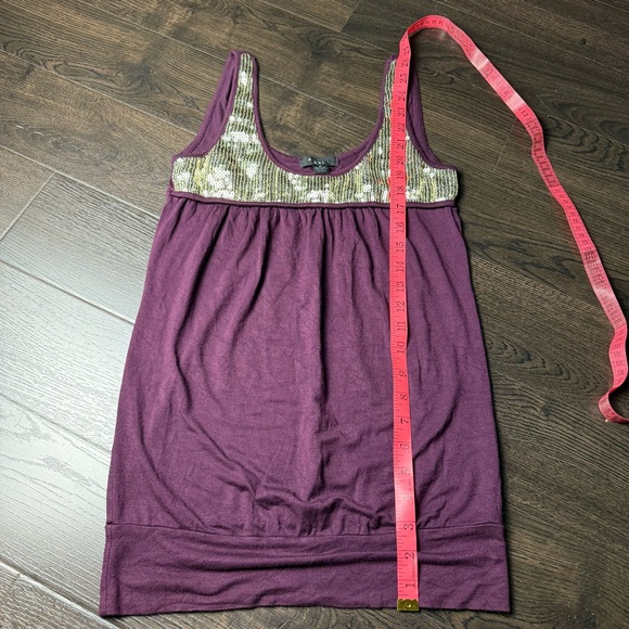 Forever 21 Purple Tank Top with Gold‎ Sequins Y2K Size Small - Picture 5 of 7